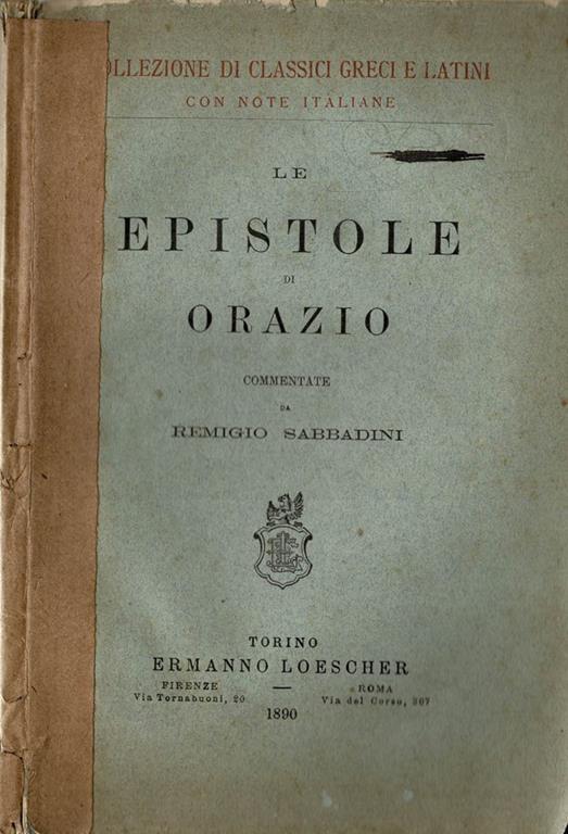 Le Epistole di Orazio - Orazio - copertina