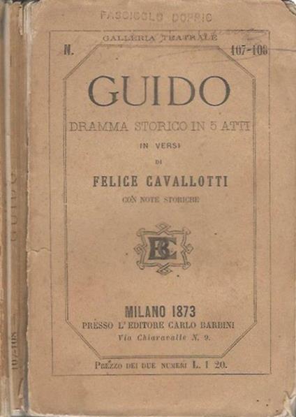 Guido - Felice Cavallotti - copertina