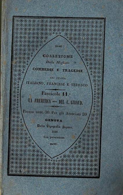 La Frenetica compassionevole ossia gli effetti di una violenza - Giovanni Giraud - copertina