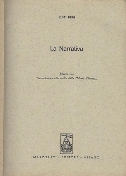 La Narrativa - Luigi Pepe - copertina