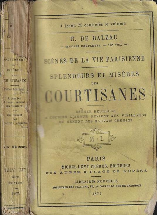 Splendeurs et miseres des courtisanes - Honoré de Balzac - copertina