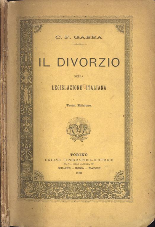 Il divorzio - Carlo Francesco Gabba - copertina