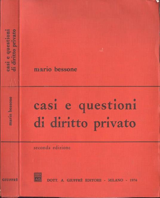Casi e questioni di diritto privato - Mario Bessone - copertina