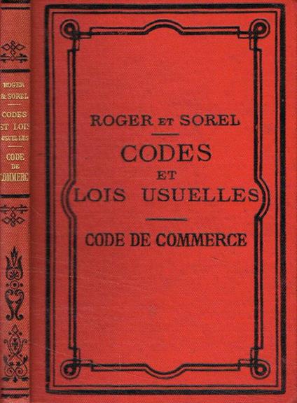 Codes et lois usuelles. Code de commerce - copertina