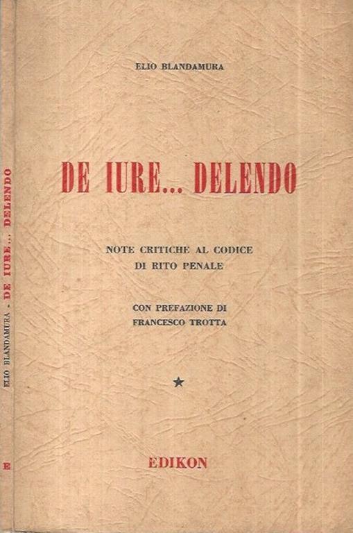 De iure...delendo - Elio Blandamura - copertina