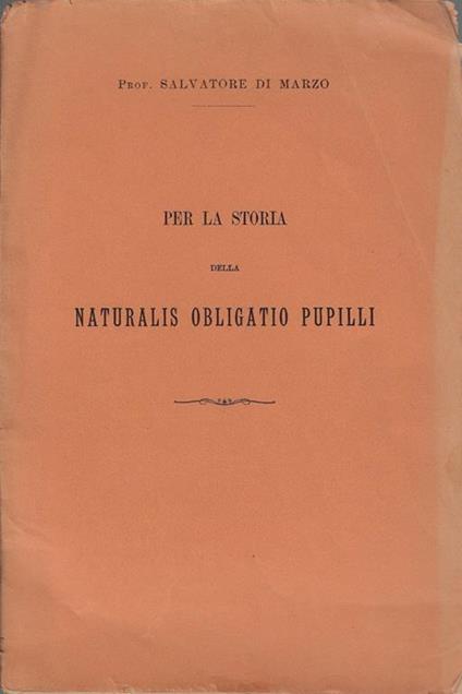 Per la storia della naturalis obligatio pupilli - copertina