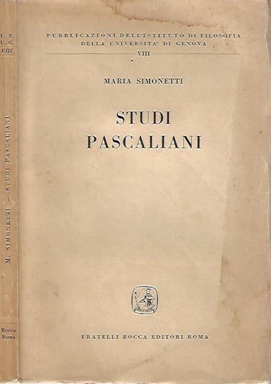 Studi Pascaliani - Maria Simonetti - copertina