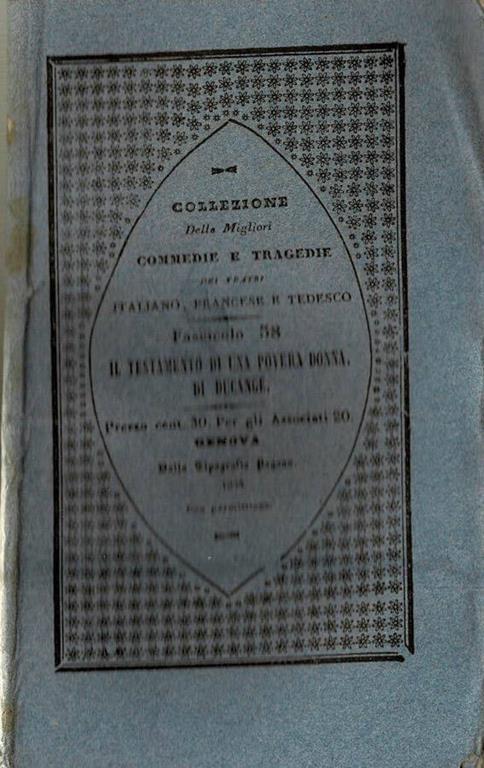 Il testamento di una povera donna - Vittorio Ducange - copertina