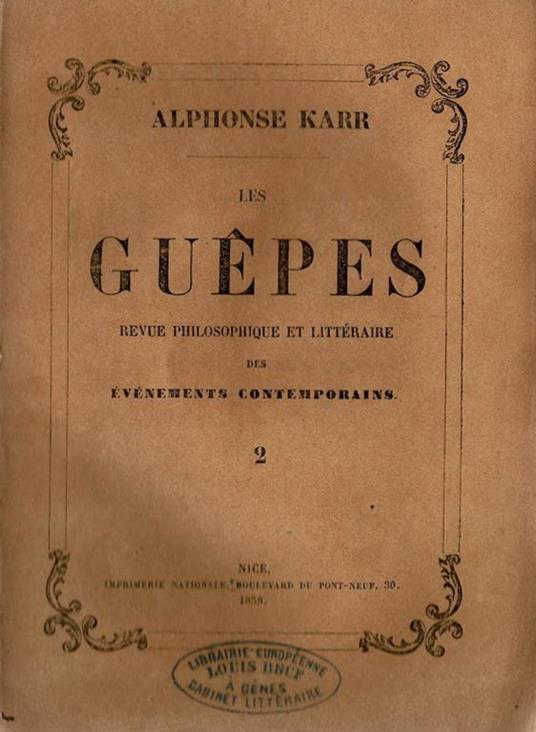 Les Guepès - Alphonse Karr - copertina