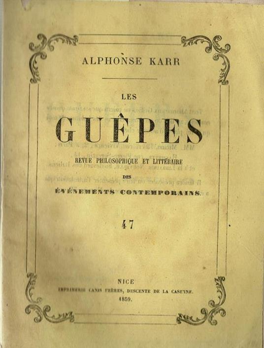 Les Guepès - Alphonse Karr - copertina