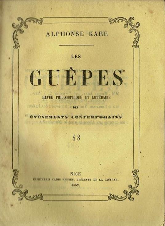 Les Guepès - Alphonse Karr - copertina