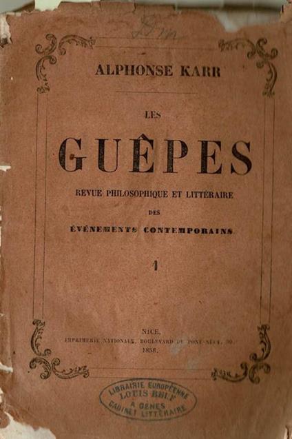 Les Guepès - Alphonse Karr - copertina