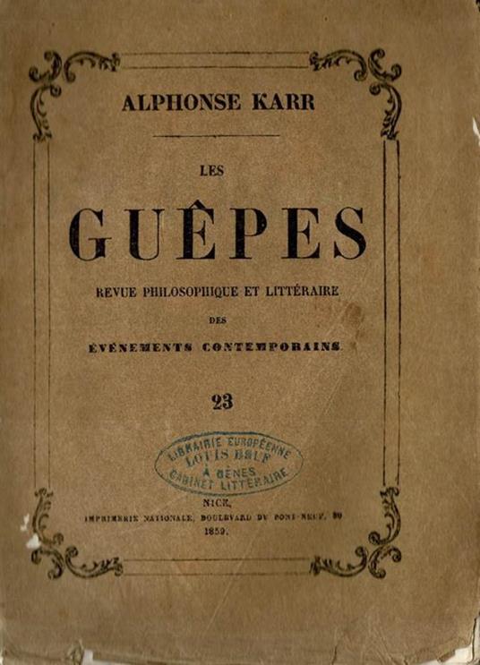 Les Guepès - Alphonse Karr - copertina