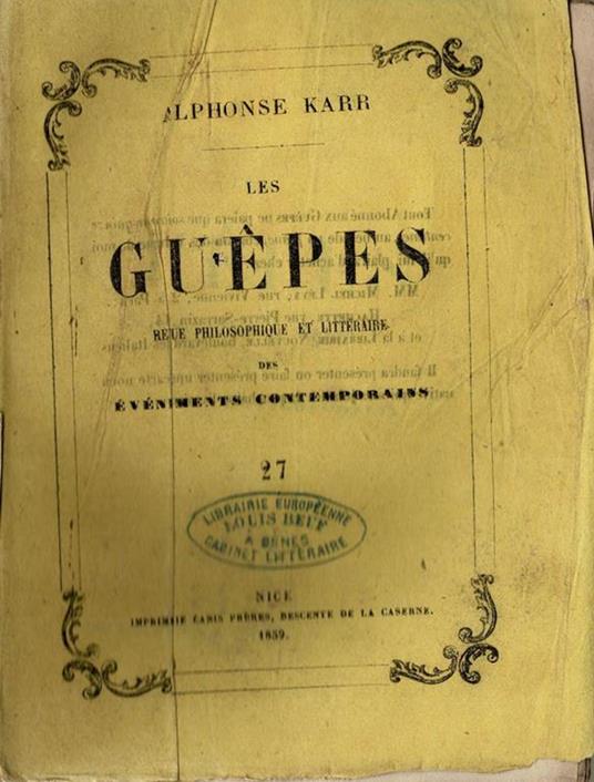 Les Guepès - Alphonse Karr - copertina