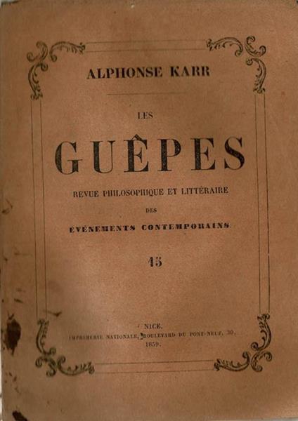 Les Guepès - Alphonse Karr - copertina