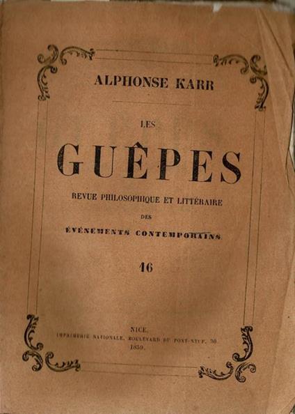 Les Guepès - Alphonse Karr - copertina