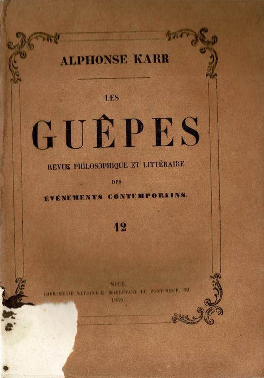 Les Guepès - Alphonse Karr - copertina