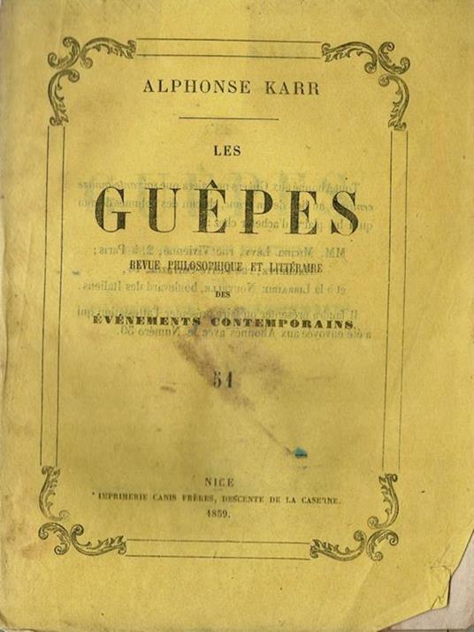 Les Guepès - Alphonse Karr - copertina