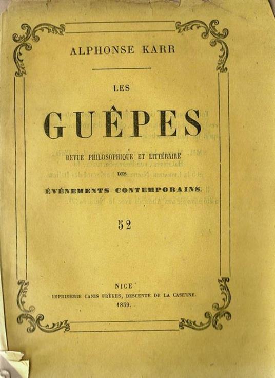 Les Guepès - Alphonse Karr - copertina