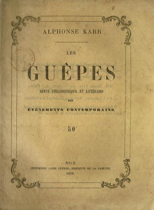 Les Guepès - Alphonse Karr - copertina