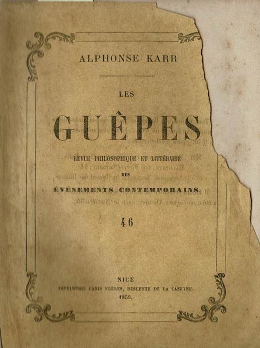 Les Guepès - Alphonse Karr - copertina