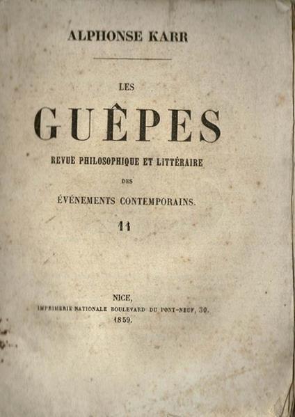 Les Guepès - Alphonse Karr - copertina