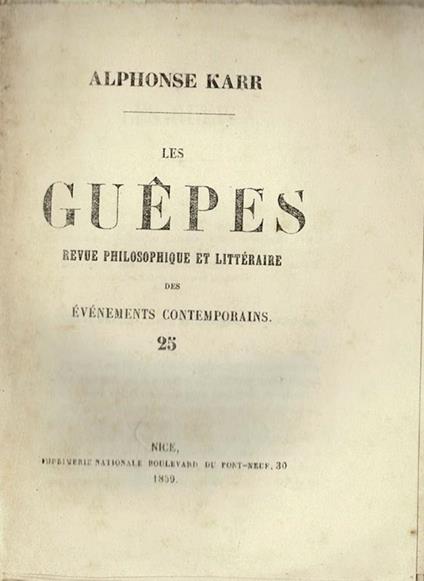 Les Guepès - Alphonse Karr - copertina