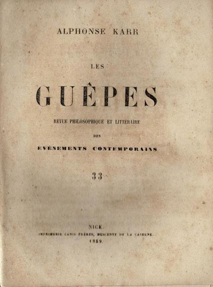 Les Guepès - Alphonse Karr - copertina