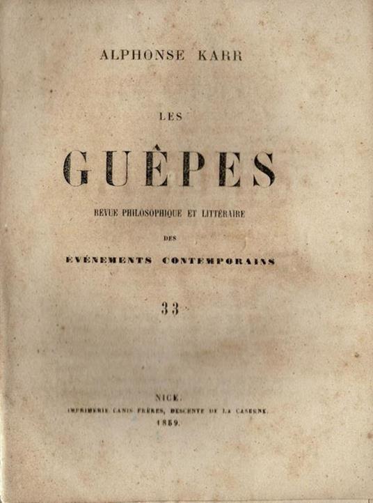 Les Guepès - Alphonse Karr - copertina