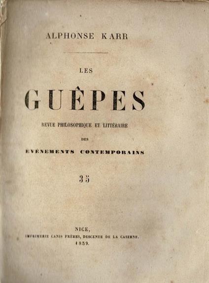 Les Guepès - Alphonse Karr - copertina