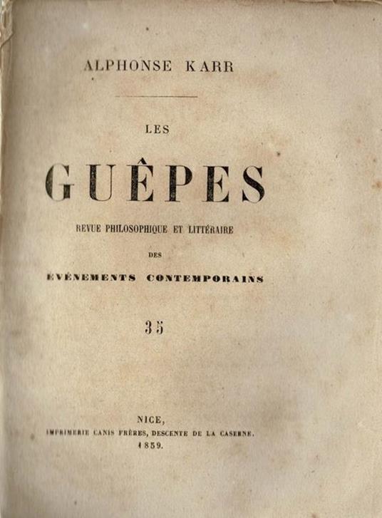 Les Guepès - Alphonse Karr - copertina