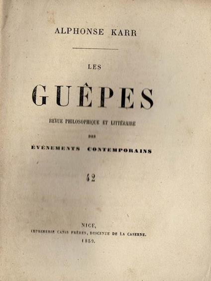 Les Guepès - Alphonse Karr - copertina