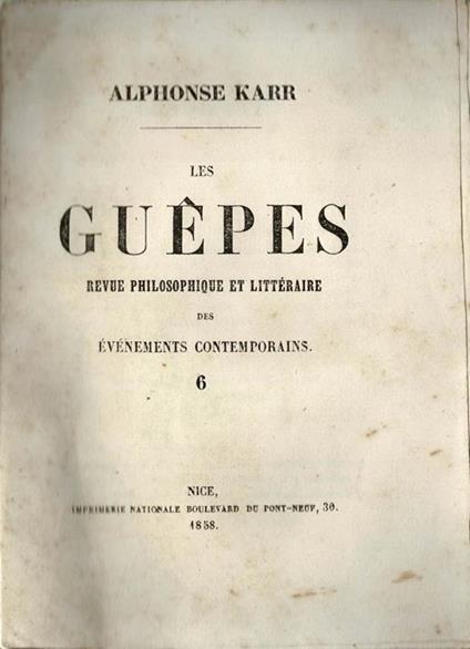 Les Guepès - Alphonse Karr - copertina