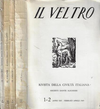 Il Veltro-Rivista della civiltà italiana Anno 1969 - copertina