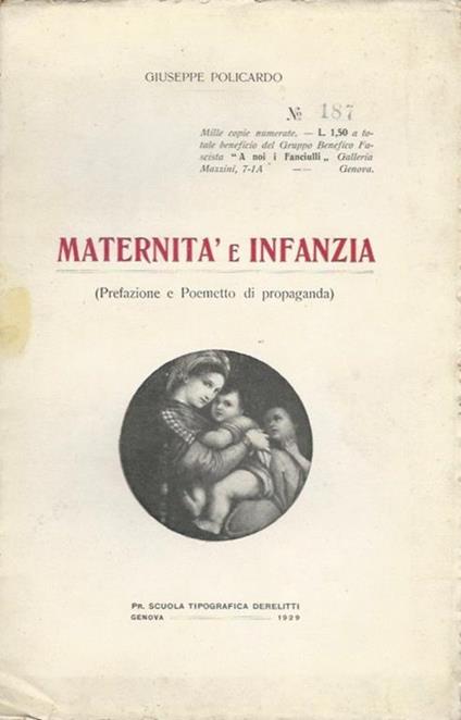 Maternità e infanzia - Giuseppe Antonio Policaro - copertina