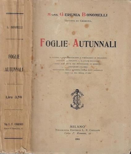 Foglie Autunnali - Geremia Bonomelli - copertina