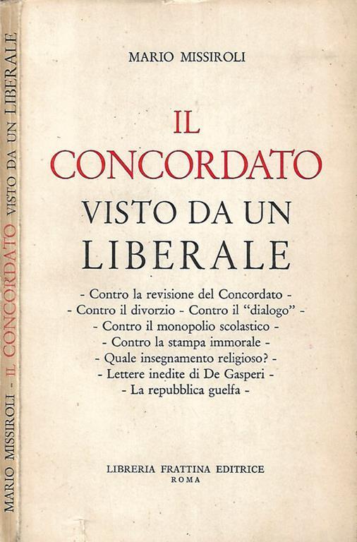 Il concordato visto da un liberale - Mario Missiroli - copertina