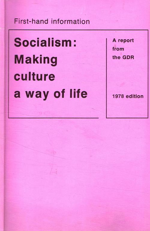 Socialism: making culture a way of life - copertina