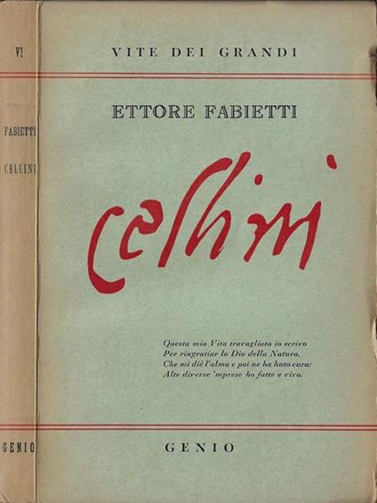 Benvenuto Cellini - Ettore Fabietti - copertina