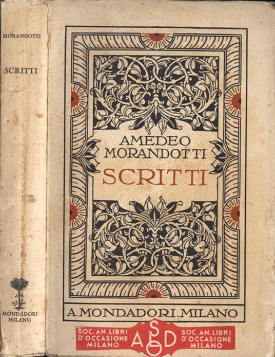 Scritti - Amedeo Morandotti - copertina