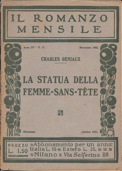 La statua della femme-sans-tete - copertina