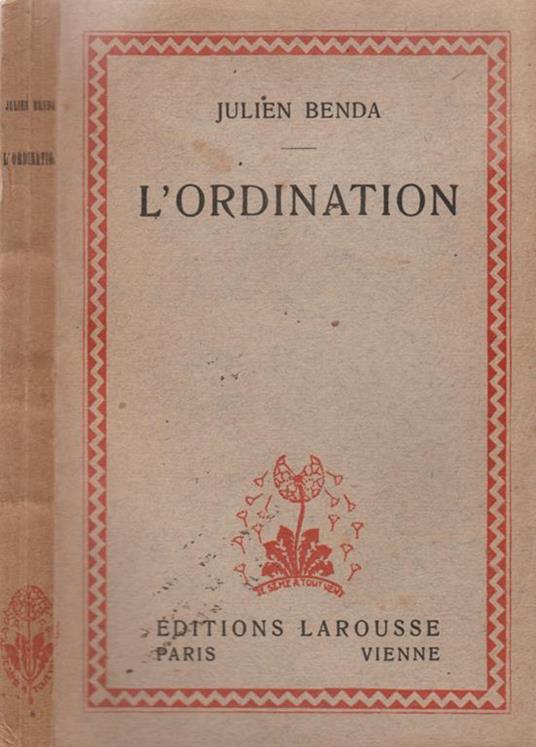 L' Ordination - Julien Benda - copertina