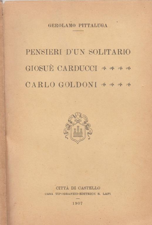 Pensieri di un solitario - copertina