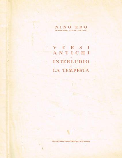 Versi antichi. Interludio. La tempesta - copertina