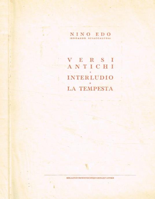 Versi antichi. Interludio. La tempesta - copertina