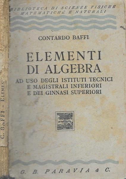 Elementi di algebra - Contardo Baffi - copertina