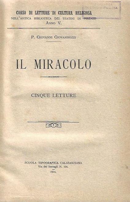 Il miracolo - copertina