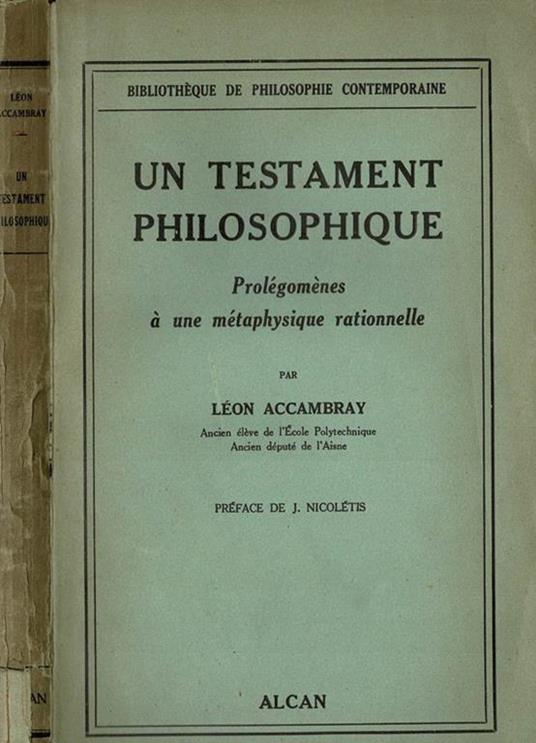 Un Testament Philosophique - copertina