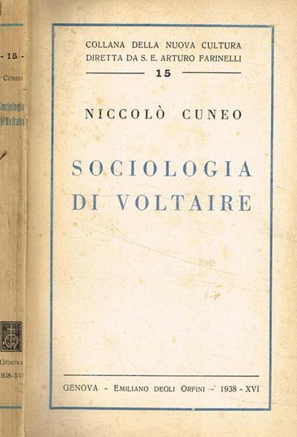 Sociologia di Voltaire - Niccolò Cuneo - copertina