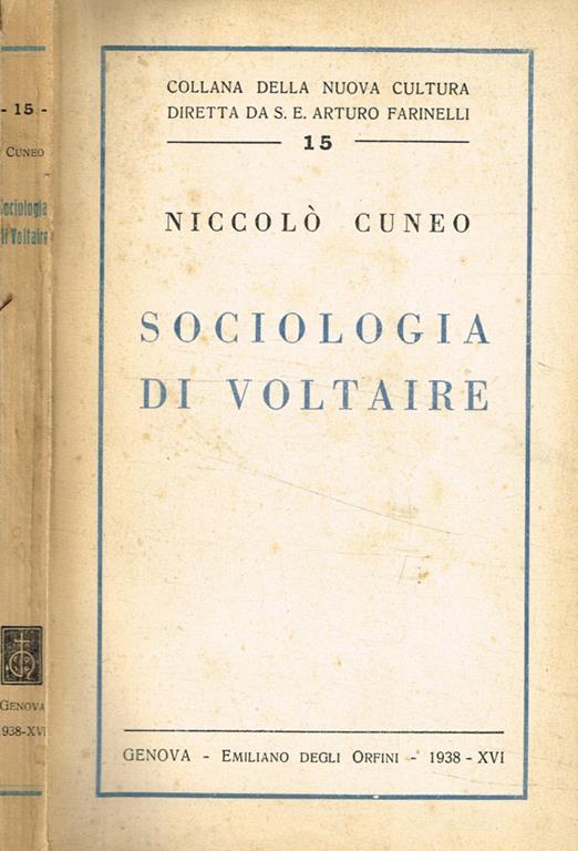 Sociologia di Voltaire - Niccolò Cuneo - copertina